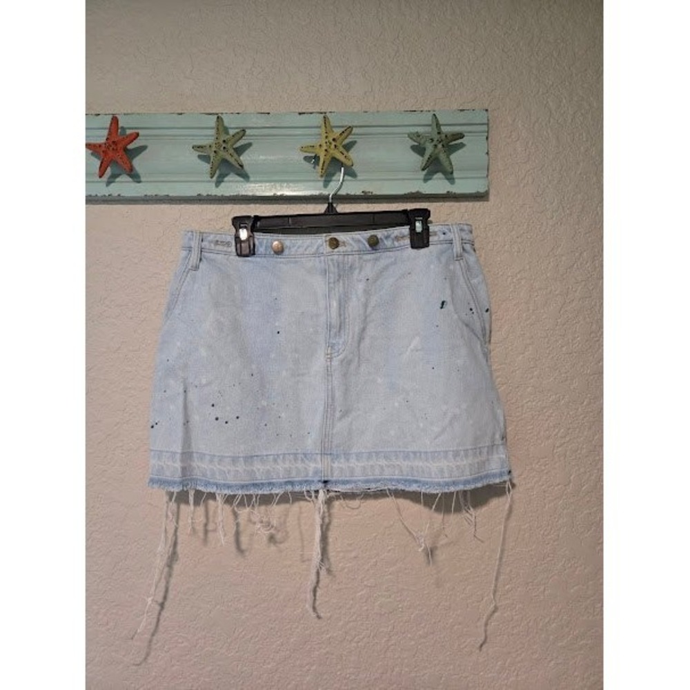 Anthro Light Wash‎ Distressed Denim Shorts